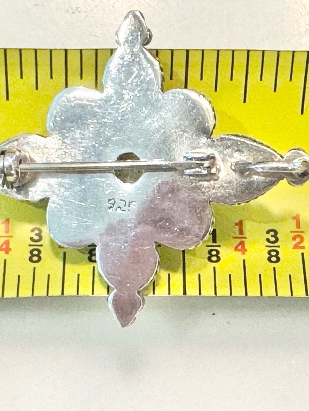Vintage Rare Sterling Silver Multi-Gemstone Star Pendant/Pin - Red, White & Blue - Picture 6 of 8